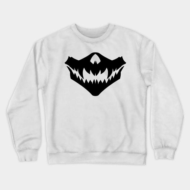 Demon Skull_Mask 2 BLACK Crewneck Sweatshirt by Niall Byrne